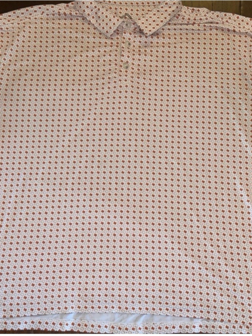 BURLEBO White Polo with Red Micro Geometric Print